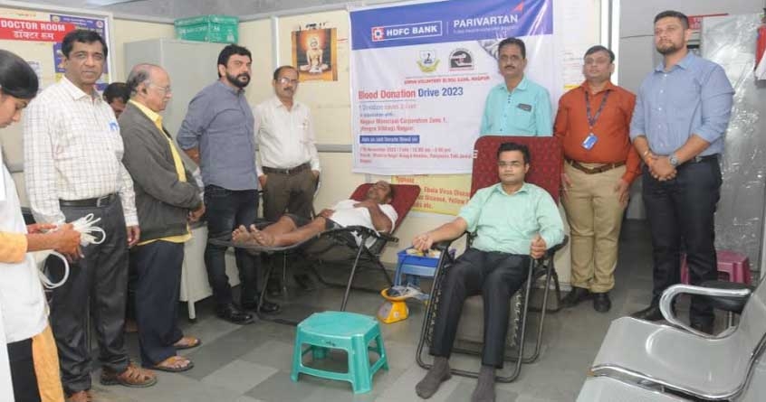 blood donation camp organized by NMC