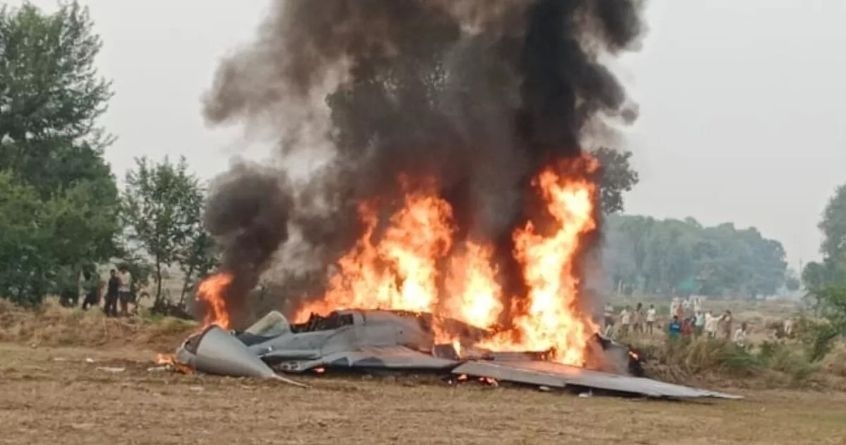 A MiG 29 fighter jet crashed near Agra