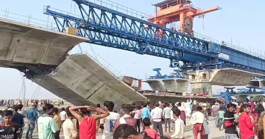 slab of the country's largest bridge collapsed in Supaul