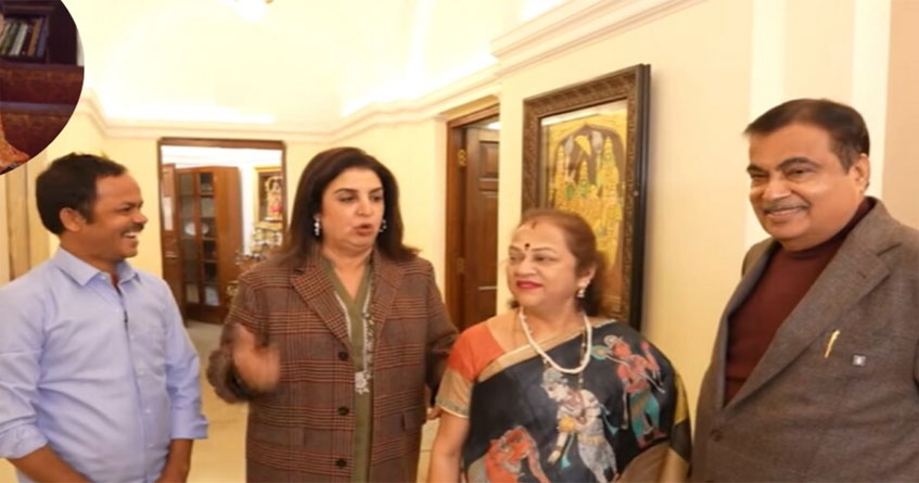Farah Khan vlog at Minister Nitin Gadkari house