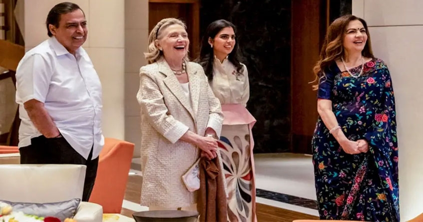 Hillary Clinton at Mukesh Ambani