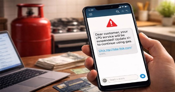 गॅस कनेक्शन बंद करण्याची भीती दाखवत सायबर फसवणूक; मोबाईल हॅक करून १०.३० लाखांची लूट